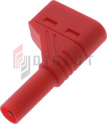 Wtyk banan bezp. 4mm kątowy LAS S W-R 24A CAT III 1000V