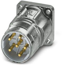 Surface-mounting plug, M23, 6 pole, crimp connection, standard/ONECLICK quick locking system, straight, 1628778