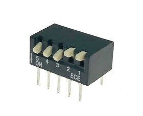 Dip switch x5 kątowy czarny