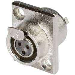 Hicon HI-XMEF3 XLR Connector Socket Vertical Silver 3 Pins 1 pc