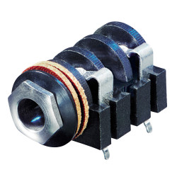 REAN NYS2152 0.25in. Chrome Bezel Mono Jack Socket