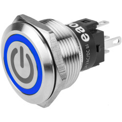 EAO 82-6151.1123.B002 Series 82 Illuminated Pushbutton Mom 22mm Blue 12V Plug