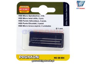 Proxxon 28854 zestaw 3 sztuk wierteł HHS 1,0mm