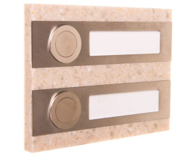 Przycisk dzwonkowy podłużny podwójny beżowy 1A/50V PDK-250/2-BEZ YNS10000015