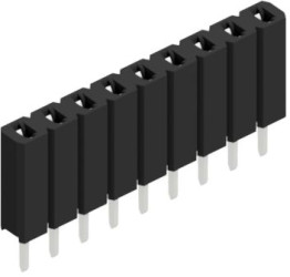 Socket header, 9 pole, pitch 2.54 mm, straight, 10025428