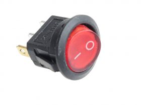 Przełącznik kołyskowy SMRS101 podświetlenie czerwone 12V d20mm