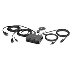 Przełącznik KVM 3.5 mm Stereo C2-H46-UAC-CBL-KVM, 2-portowy 1, StarTech.com DisplayPort, HDMI