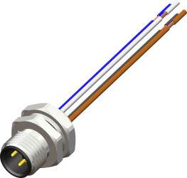 Przemysłowe złącza okrągłe 4-pinowe M12, panelowe Wtyczka, gniazdo RS PRO