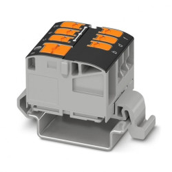 Blok rozdzielczy PTVFIX 6/6X2,5-NS35A BK, czarne złącze przemysłowe - 6 punktów przyłączeniowych o przekroju 2,5mm2