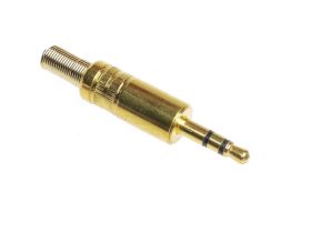 Wtyk jack 3.5mm stereo metalowy złoty