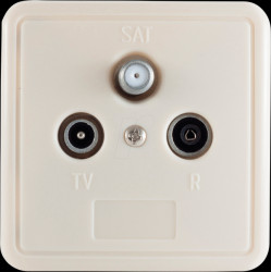 BS15-93011 3-hole satellite and broadband aerial spur box, frame and cover,