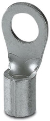 Uninsulated ring cable lug, 10 mm², AWG 8, 6.5 mm, M6, metal, 3240090