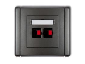 FLEXI Gniazdo głośnikowe podwójne grafitowy 11FGG-2 KARLIK