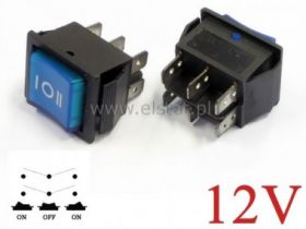 Przeł. kołys. ON-OFF-ON stabilny 6p podśw. 12V