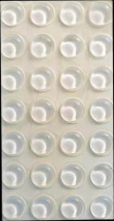 Transparent self-adhesive rubber bumper pads, 86 pieces, Ø 12 mm