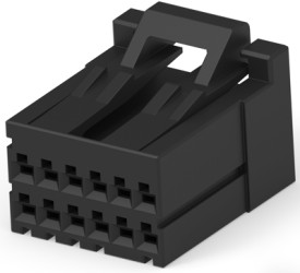 Socket header, 12 pole, pitch 2.5 mm, straight, black, 1-1318118-6