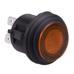 Amber On-Off 12V illuminated Push Button Switch 20A
