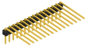 Pin header, 15 pole, pitch 2.54 mm, angled, black, SL318215G