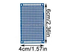 Płytka drukowana; dwustronna; 4x6cm; niebieska