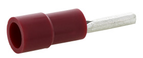 Końcówka pinowa, Cyna, 1.9mm średnica, 10mm długość, Czerwony, 16AWG - 22AWG Bez osłony