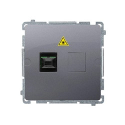 Simon Basic Gniazdo światłowodowe / optyczne pojedyncze srebrny mat, metalizowany BMGS1.01/43