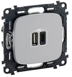 Legrand Gniazdo USB Valena Life Allure aluminiowy 754967