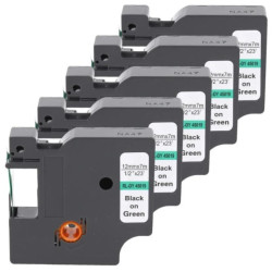 Taśma 5x D1 45019 do drukarki DYMO 12mm 7m zielona taśma czarny nadruk /5szt./