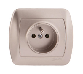 Simon Akord Gniazdo pojedyncze z/u 16A IP20 satyna metalizowana AGZ1e/29