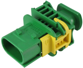 Plug, unequipped, 3 pole, straight, 1 row, green, 3-1670730-1