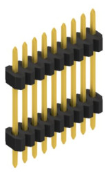 Pin header, 9 pole, pitch 1.27 mm, straight, black, SLVW60929G