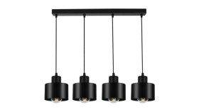 Lampa Loft Abi W2 Czarna 4Xe27 Wisząca