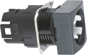Toggle switch, illuminable, latching, waistband square, front ring black, 2 x 90°, mounting Ø 16 mm, ZB6CD08
