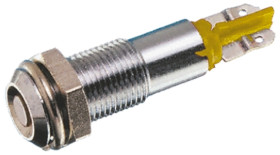 Lampka kontrolna do montażu panelowego 20 → 28V, Żółta 6mm LED Chrom Końcówka lutownicza Signal Construct