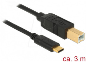83666 Delock cable USB 2.0 C male &gt; B male 3 m