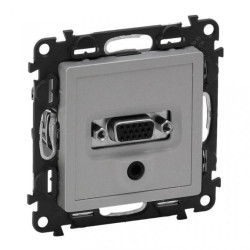VALENA LIFE Gniazdo HD15 (VGA) +JACK aluminium 753370