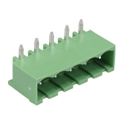 5-Way 5.00mm Horizontal PCB Header Closed Ends 15A 300V