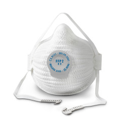 Maska twarzy, zastosowanie: Budowa, szt. w opakowaniu: 10każdy, rozmiar: M/L, Biały, EVA, Kauczuk naturalny, Poliester,