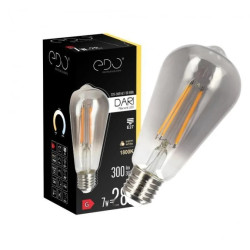 Żarówka dekoracyjna DARI LED Filament 7W, E27, 1800K, 300 lm, 230V, SMOKE ST64, EDO777623 EDO