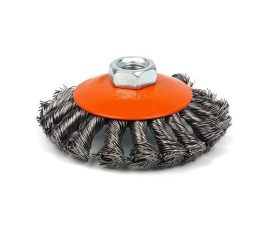Szczotka tarczowa z gwintem do szliferek kątowych, wiązki skręconego drutu M14 100 mm (54-164)