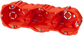 Puszka podtynkowa PK-3x60 regips 3x60mm głęboka z wkrętami czerwona 0287-00