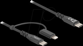 81170 Charging cable, USB-C -&gt; 1x Lightning &amp; USB-C, 1 m