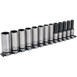 Sealey AK2745B Socket Set 13pc 1/2&quot;Sq Drive Deep Lock-On 6pt Metric Black Series