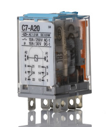 Przekaźnik mocy 24V dc DPDT Turck 10 A 1W, Wciskane 594Ω Wciskane