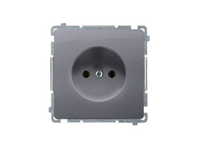 SIMON BASIC Gniazdo bez uziemienia (moduł) zaciski śrubowe srebrny mat BMG1.01/43 KONTAKT SIMON