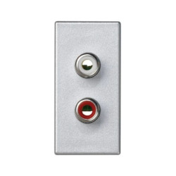 Simon Connect Gniazdo K45/2 audio 2xRCA /Cinch/ anodyzowane aluminium K101B/8