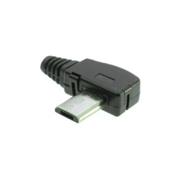 Wtyk micro USB B na przewód, kątowy, 5 pin