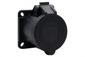 Gniazdo przemysłowe tablicowe proste 32A 3p 200V-250V /FE/ IP44 czarne