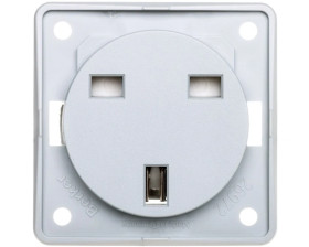 Integro Flow Gniazdo pojedyncze z/u 16A standard brytyjski jasnoszare 0962622506