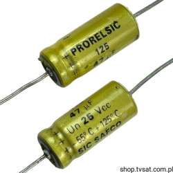 47uF-25V-Axial A 701068 Prorelsic125, 8.5x19.0 mm AXIAL SICSAFCO