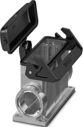 Surface mount housing, size B24, die-cast aluminum, 2 x M32, angled, bar lock, IP66/IP67, 1082596